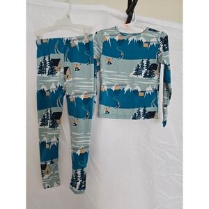 Swiss Tech Kids 2T 3T‎ Ski Mountain Cable Car Pajama Set Long Sleeve Pants
